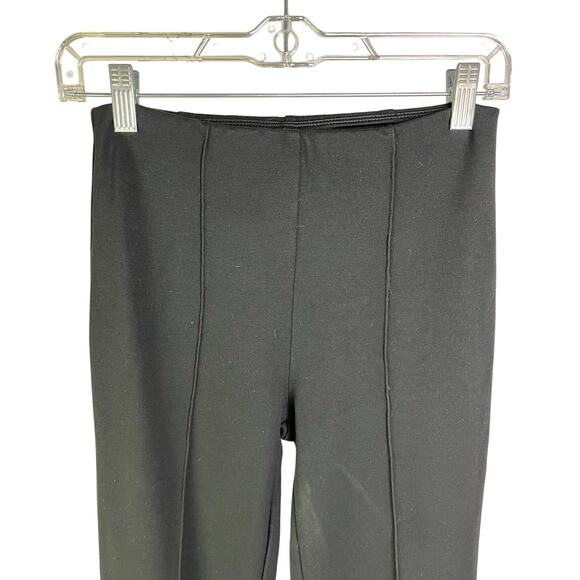 Lysse Pants Womens Black Center Seam Stretch Slight Flare Hem Leggings - Picture 3 of 9